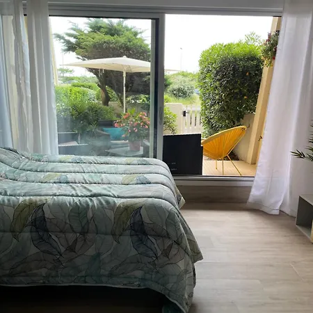 公寓 Cosy A 1mn De La Mer, Jardin Et Parking Prive 圣让-德蒙